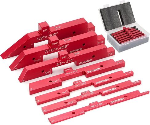 DAYDOOR 7pcs Router Table Setup Bars, Aluminum Setup Blocks Woodworking, Precision Height Gauge Set for Router Table Saw and Angle Measure Set up in Kuwait