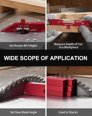 DAYDOOR 7pcs Router Table Setup Bars, Aluminum Setup Blocks Woodworking, Precision Height Gauge Set for Router Table Saw and Angle Measure Set up in Kuwait
