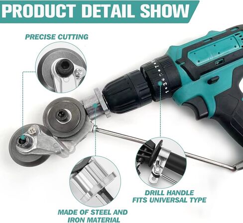 قاطع لوحة الحفر الكهربائي من GothicBride، ملحق مثقاب معدني، مقصات حفر كهربائية، مقصات قطع الألواح المعدنية، قاطع صفائح معدنية مزدوجة الرأس لقطع الألواح المعدنية والمواد الصلبة in Kuwait