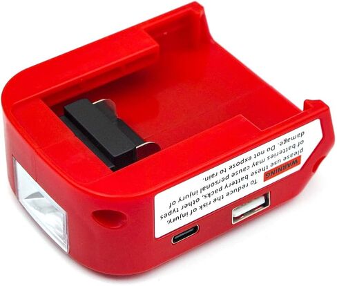 XYOO M18 Power Source Compatible with Milwaukee Battery Adapter, with USB+USB-C Port & LED Work Light & 12v DC Port - Power Source Supply for Milwaukee 18V Lithium-ion Battery in Saudi Arabia