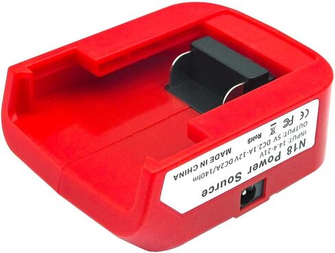 XYOO M18 Power Source Compatible with Milwaukee Battery Adapter, with USB+USB-C Port & LED Work Light & 12v DC Port - Power Source Supply for Milwaukee 18V Lithium-ion Battery in Saudi Arabia