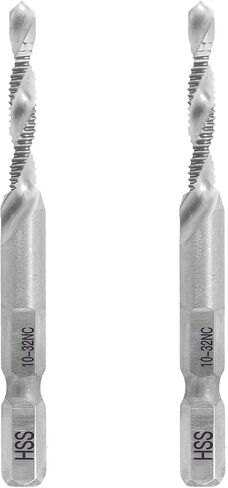 Bonsicoky 6 Pcs Combination Tap and Drill Bit Set | Titanium Coated HSS Thread Tap Drill Bits, M3 M4 M5 M6 M8 M10 Metric Sizes, 1/4 Inch Hex Shank in Saudi Arabia