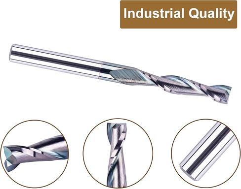 spetool upcut لقم التوجيه الحلزوني 1/4 بوصة عرقوب مع طلاء، 1-1/4 بوصة طول القطع 3 بوصة OVL، كربيد حتى قطع بت التوجيه لأعمال النجارة باستخدام الحاسب الآلي فتحة نقر قطع نحت النقش in Kuwait