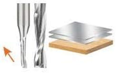 Amana Tool HSS1643 Double Flute Spiral Router Bits Metal Aluminum Cutting 3/8 Dia x 1-1/4 x 1/2 Inch Shank Up-Cut Router Bit High Speed Steel in Saudi Arabia