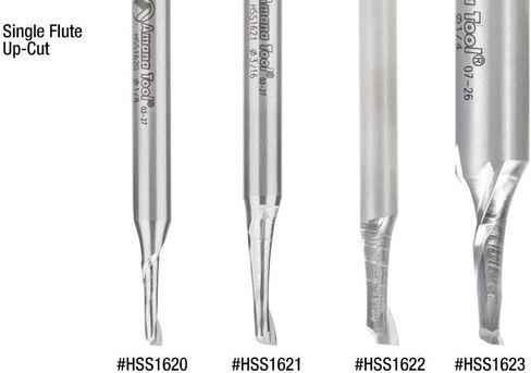 Amana Tool HSS1643 Double Flute Spiral Router Bits Metal Aluminum Cutting 3/8 Dia x 1-1/4 x 1/2 Inch Shank Up-Cut Router Bit High Speed Steel in Saudi Arabia