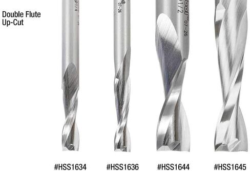 Amana Tool HSS1643 Double Flute Spiral Router Bits Metal Aluminum Cutting 3/8 Dia x 1-1/4 x 1/2 Inch Shank Up-Cut Router Bit High Speed Steel in Saudi Arabia