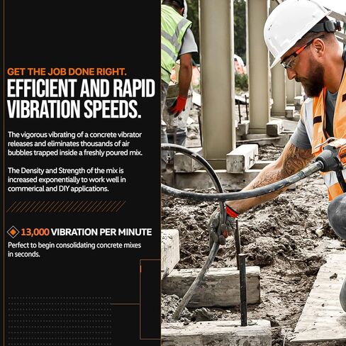 أداة كهربائية تهتز للخرسانة فائقة الاستخدام، 13 كيلو فولت في الدقيقة، عمود غمر خرطوم مرن بطول 4.9 قدم، هزاز أسمنتي، محمول بسلك كهربائي، محرك 110 فولت تيار متردد بقوة 1 حصان - إزالة فقاعة الهواء، وتسوية وخلط الخرسانة in Kuwait