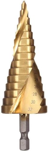 GUOSHUCHE Drill Bit Drill 4-32MM HSS Step Drill Bits Titanium Coated Pagoda Drill Ladder Drill Hexagon Shank Drill Accessories in Saudi Arabia