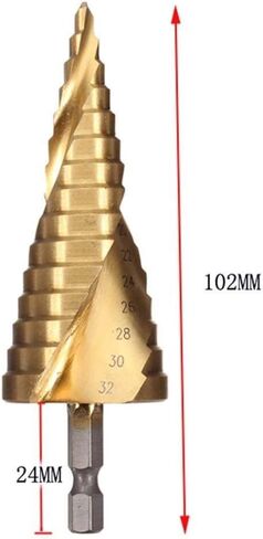 GUOSHUCHE Drill Bit Drill 4-32MM HSS Step Drill Bits Titanium Coated Pagoda Drill Ladder Drill Hexagon Shank Drill Accessories in Saudi Arabia