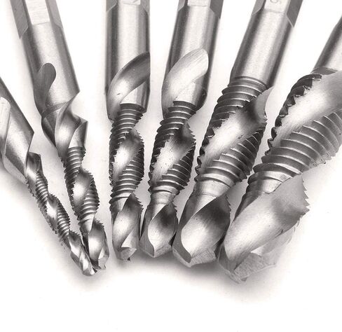 طقم لقم مجموعة من 6 قطع من ميسي، 1/4 بوصة سداسية الشكل HSS Deburr Bits Spiral Screw Screw Tap - Imperial 1/8 5/32 3/16 1/4 5/16 3/8 in Saudi Arabia