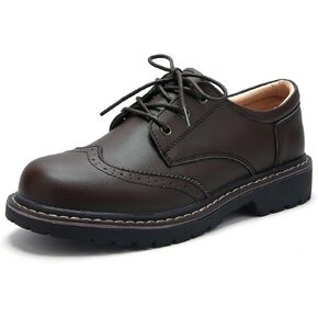 Oxford Shoes for Women,Perforated Lace-up Round Toe Leather Low Heel Brogues Shoe for Girls Ladies Women in Saudi Arabia