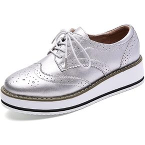 YING LAN Women's Platform Lace-Up Wingtips Square Toe Oxfords Shoe in Kuwait