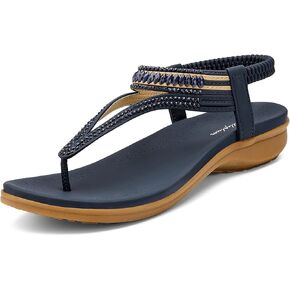 Littleplum Womens Sandals Comfort Arch Support Sandals Summer Walking Shoes Casual Ankle Elastic Flip Flops Shoes in Kuwait