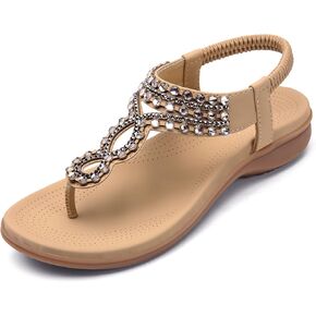 Littleplum المرأة الصنادل قوس دعم Slingback الصنادل الصيف أحذية الشاطئ الكاحل حزام ثونغ الصنادل المسطحة المرنة للنساء
