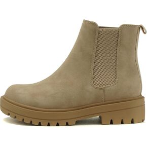 Soda Pilot ~ Women Lug Sole Low Heel Chelsea Fashion Ankle Bootie w/Double Elastic Gore in Saudi Arabia