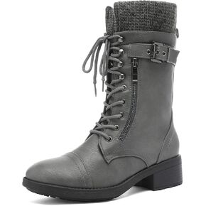 DREAM PAIRS Women's Winter Lace up Mid Calf Combat Riding Military Boots in Saudi Arabia