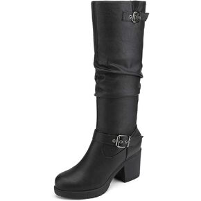 DREAM PAIRS Women's Chunky Heel Knee High Boots