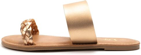 LM Women's Braided Slide Sandals Open Toe Two Band Slip On Flat Sandals Casual Summer Sandals in Saudi Arabia
