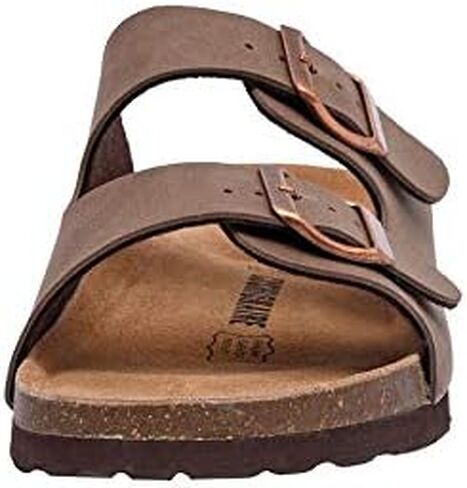 CUSHIONAIRE Lane Cork Footbed Womens Sandals Comfortable Double Buckle Slip On Sandals for Women with Arch Support and Classic Two Strap Design in Kuwait