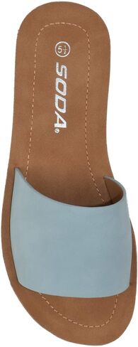 Soda Shoes Efron-S Women Flip Flops Basic Plain Slippers Slip On Sandals Slides Casual Peep Toe Beach in Saudi Arabia