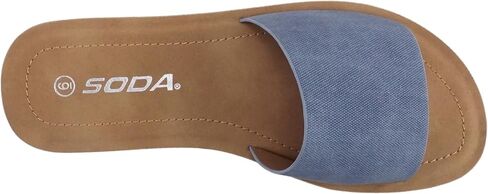 Soda Shoes Efron-S Women Flip Flops Basic Plain Slippers Slip On Sandals Slides Casual Peep Toe Beach in Saudi Arabia