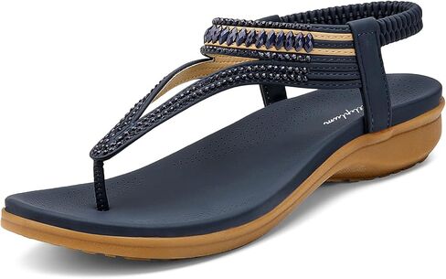 Littleplum Womens Sandals Comfort Arch Support Sandals Summer Walking Shoes Casual Ankle Elastic Flip Flops Shoes in Saudi Arabia