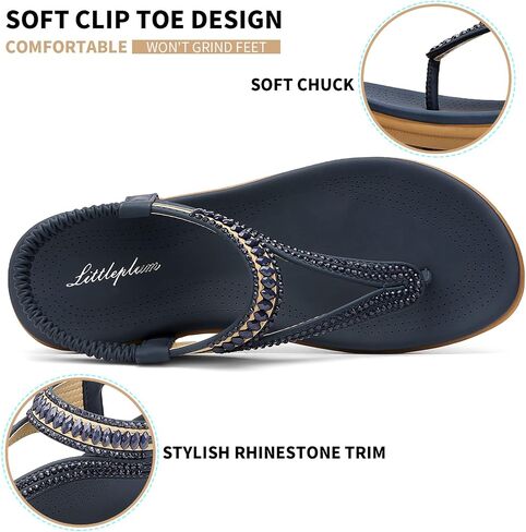 Littleplum Womens Sandals Comfort Arch Support Sandals Summer Walking Shoes Casual Ankle Elastic Flip Flops Shoes in Saudi Arabia