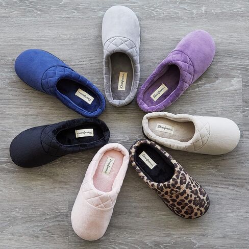 Dearfoams Women's Indoor/Outdoor Memory Foam Darcy Microfiber Velour Clog, Wide Widths Slipper in Saudi Arabia