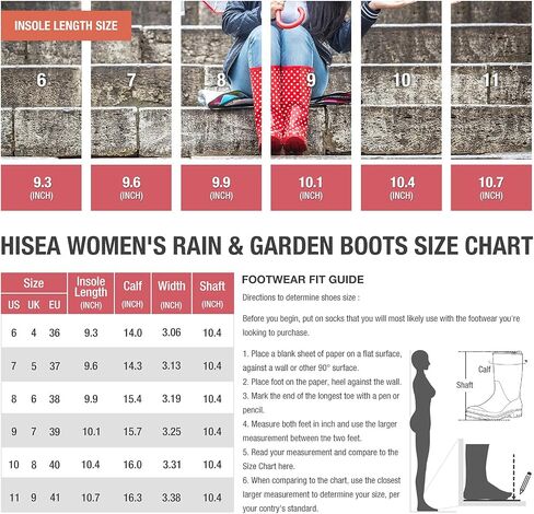 أحذية المطر النسائية من HISEA مقاومة للماء للحديقة منتصف الساق in Kuwait