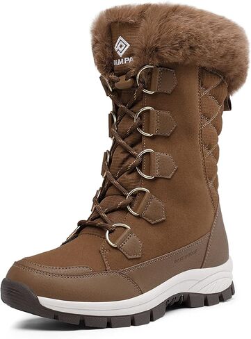 DREAM PAIRS Women's Waterproof Winter Snow Boots, Warm Comfortable Faux Fur Insulated Non-Slip Outdoor Lace-Up Mid Calf Booties in Saudi Arabia