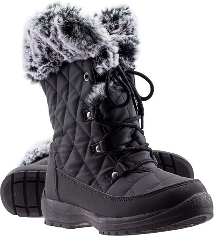 ArcticShield Faux Fur Womens Winter Snow Boots for Women - Dual Style Fur Collor Waterproof Snow Boots for Women with Memory Foam Insoles - Snow Boots with Heat Retain Technology in Kuwait