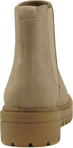 Soda Pilot ~ Women Lug Sole Low Heel Chelsea Fashion Ankle Bootie w/Double Elastic Gore in Kuwait