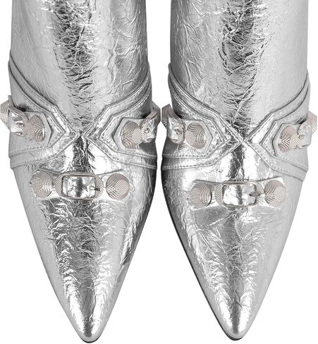 onlymaker Women's High Heel Ankle Boots With Zipper Metal Chains Stiletto Heel Fringed Tassels Pointed Toe Sexy Motorcycle Combat Booties in Kuwait