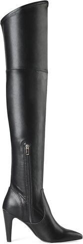 DREAM PAIRS Women's Over the Knee High Boots | 3.7" High Heels, Pointed Toe, Side Zipper, Slanted Top Opening, 4mm Latex Insole in Saudi Arabia