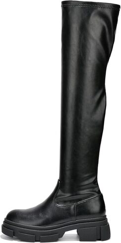 Cape Robbin Campi Over The Knee Boots with Chunky Block Heels, Fashion Dress Boots for Women in Saudi Arabia