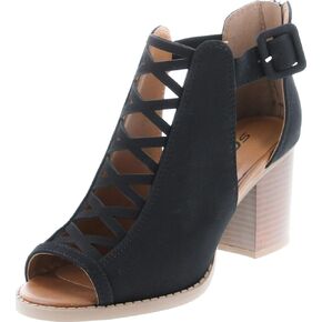 Soda Aran ~ Women Open Toe Crisscross Straps Back Zipper High Heel Fashion Sandal with Adjustable Ankle Strap in Saudi Arabia