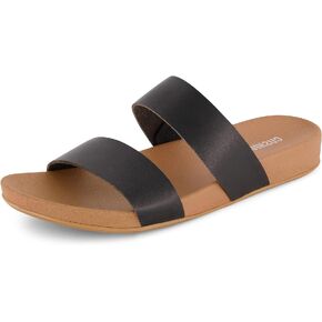 CUSHIONAIRE Women's Josie 2 band slide footbed sandal +Comfort Foam