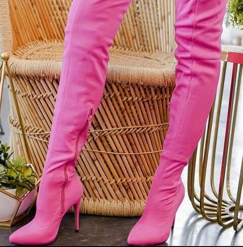 Anne Michelle Dedicate 48M Womens Elastane Pointy Toe Stiletto Boots in Saudi Arabia
