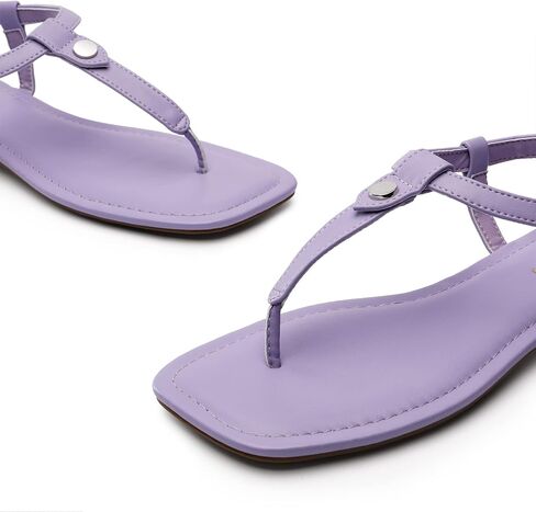 DREAM PAIRS Women's T-Strap Thong Flat Sandals with Cute Square Toe Strappy for Summer in Saudi Arabia
