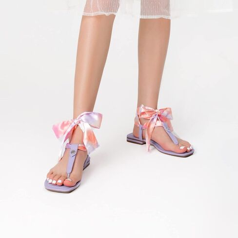 DREAM PAIRS Women's T-Strap Thong Flat Sandals with Cute Square Toe Strappy for Summer in Saudi Arabia