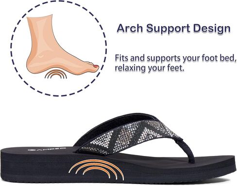 Ampeo Women's Arch Support Flip Flops Comfortable Casual Summer Beach Thong Sandals in Saudi Arabia