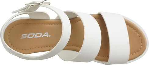 Soda ACCOUNT ~ Women Open Toe Two Bands Lug sole Fashion Block Heel Sandals with Adjustable Ankle Strap in Saudi Arabia