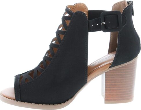 Soda Aran ~ Women Open Toe Crisscross Straps Back Zipper High Heel Fashion Sandal with Adjustable Ankle Strap in Kuwait