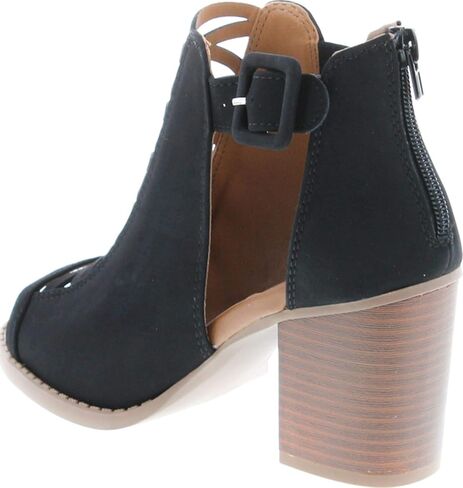 Soda Aran ~ Women Open Toe Crisscross Straps Back Zipper High Heel Fashion Sandal with Adjustable Ankle Strap in Kuwait