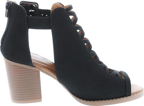 Soda Aran ~ Women Open Toe Crisscross Straps Back Zipper High Heel Fashion Sandal with Adjustable Ankle Strap in Kuwait
