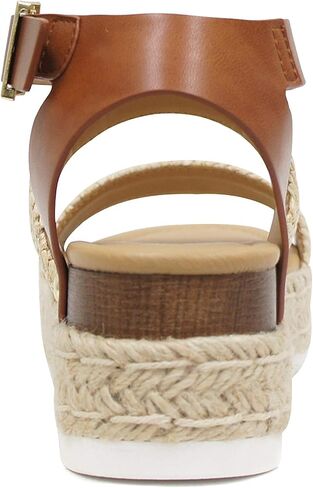 Soda Bryce Espadrille Wedge Sandal with Open Toe Buckle and Ankle Strap in Saudi Arabia