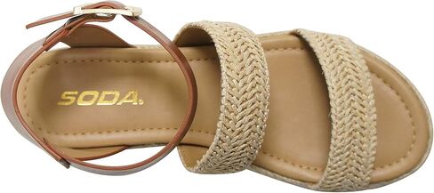 Soda Bryce Espadrille Wedge Sandal with Open Toe Buckle and Ankle Strap in Saudi Arabia