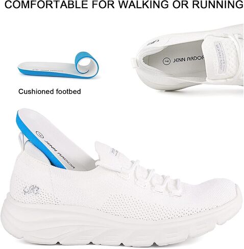 JENN ARDOR Womens Slip On Sneakers Walking Tennis Shoes Fashion Lightweight Casual Lace Up Running Sneakers for Gym Ladies Breathable Mesh Shoes Comfortable in Saudi Arabia
