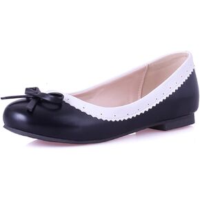 LaShoes Women Boedered Pump Shoes with Bow Tie Decorated and Flat Heel in Kuwait