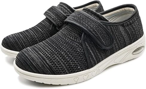 W&LESVAGO Breathable Lightweight Adjustable Diabetic Shoes Wide Width Air Cushion Walking Sneakers for Women Swollen Feet in Saudi Arabia